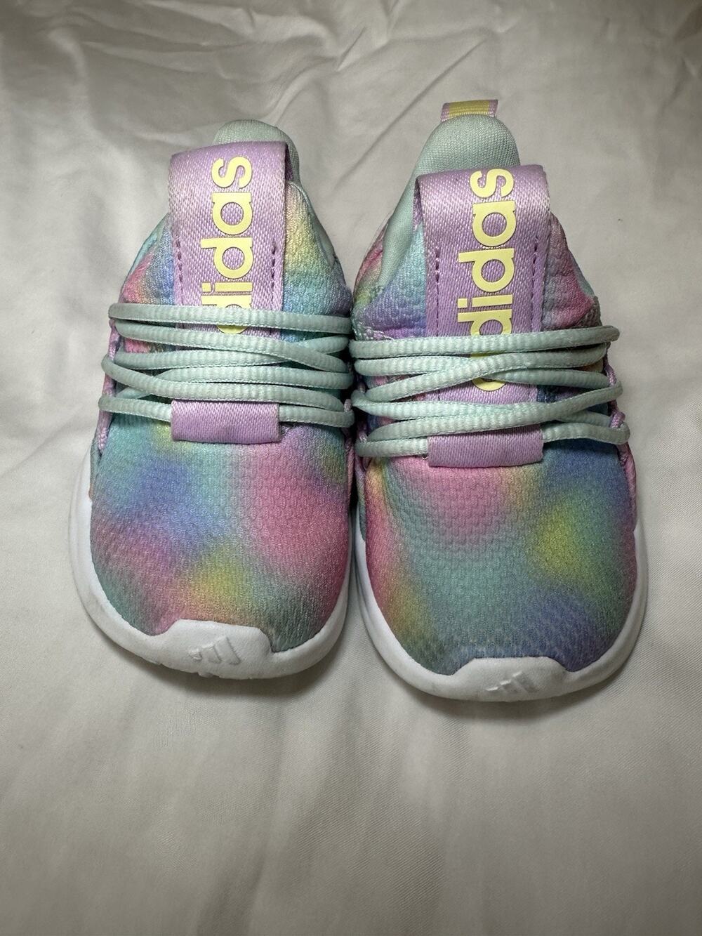 Adidas Lite Racer Adapt 5K Toddler Rainbow Tie Dye Cloudfoam Slip On Sneakers